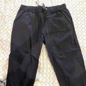 Navy Linen Cotton Pants